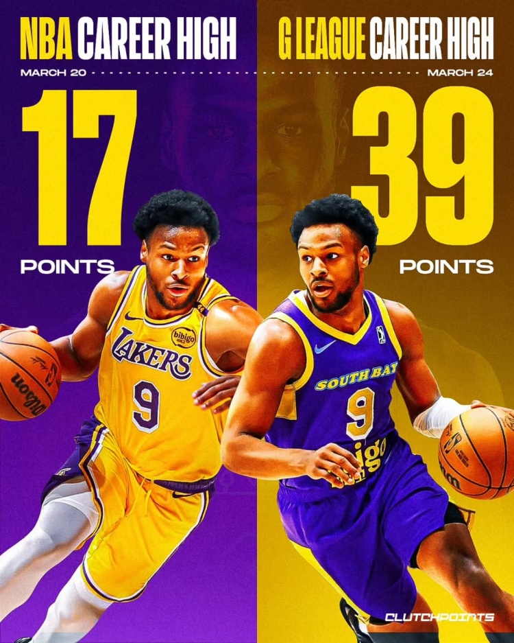  在進(jìn)步！布朗尼一周內(nèi)先后創(chuàng)下個(gè)人NBA和G聯(lián)盟單場(chǎng)得分新紀(jì)錄